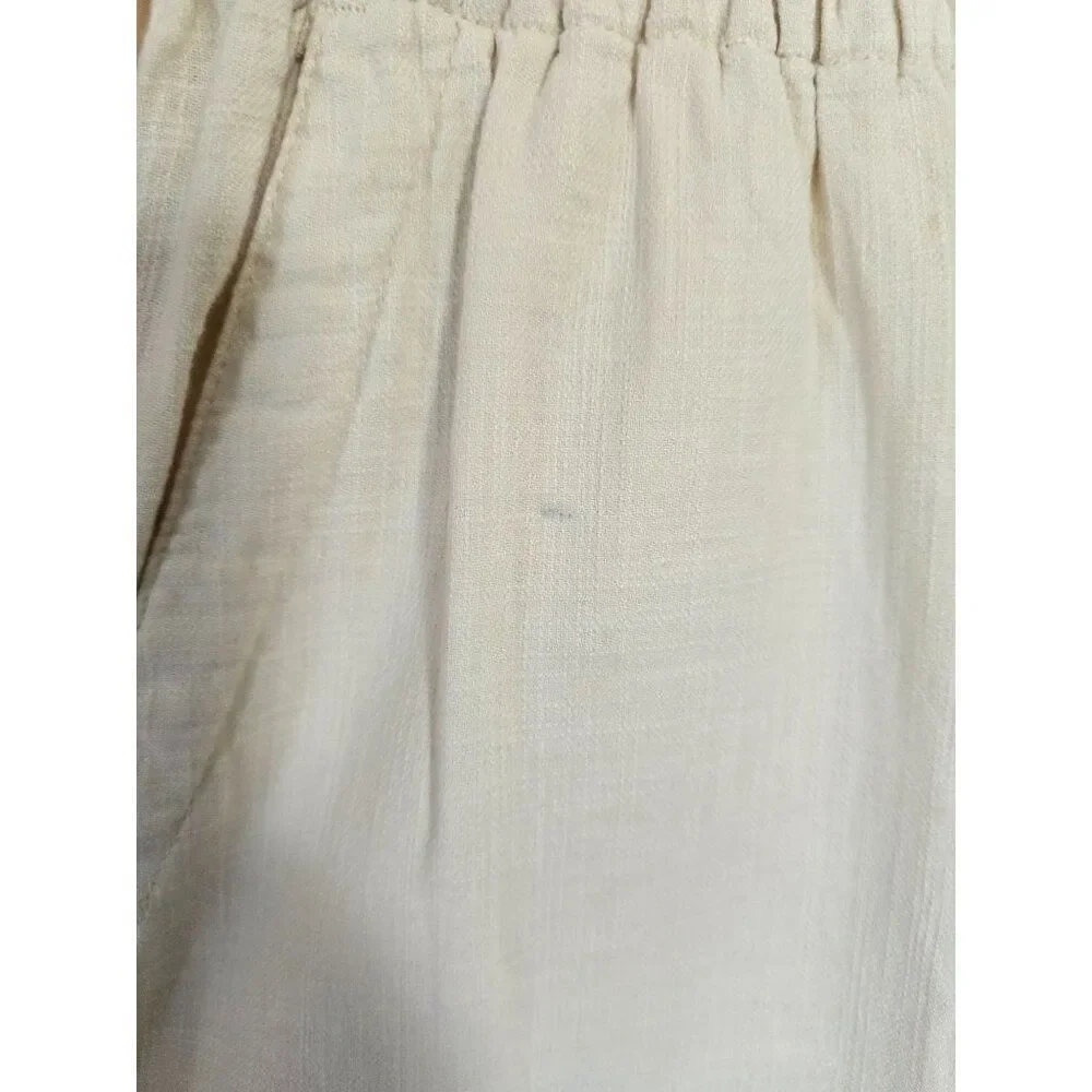 Marine Layer Mens Linen-Blend Elastic Waist Pants Size Small Beige